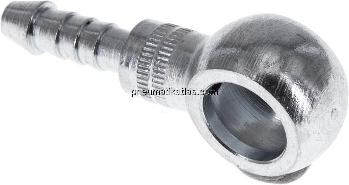 Schlauchnippel 10mm Ring, 4 - 5mm, Stahl verzinkt