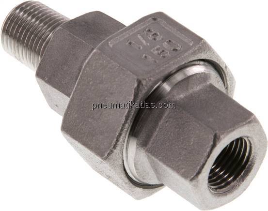 Verschraubung kon. dichtend, Rp 1/8"/R 1/8" (IG/AG) Verschraubung kon. dichtend, Rp 1/8"/R 1/8" (IG/AG)