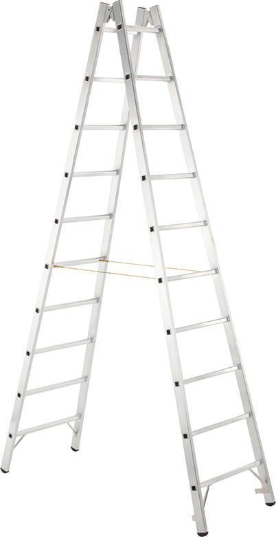 Stehleiter Coni B 2x10 Sprossen Leiterlänge 2,90 m Arbeitshöhe 4,05 m ZARGES