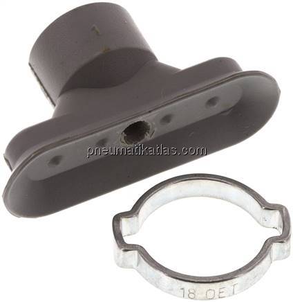 Ovalsauger, 45 x 15mm, Hub 3mm, NBR (60A), grau