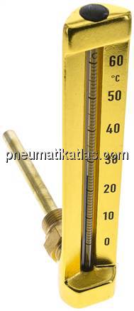 Maschinenthermometer (200mm) waagerecht/0 bis +60°C/100mm
