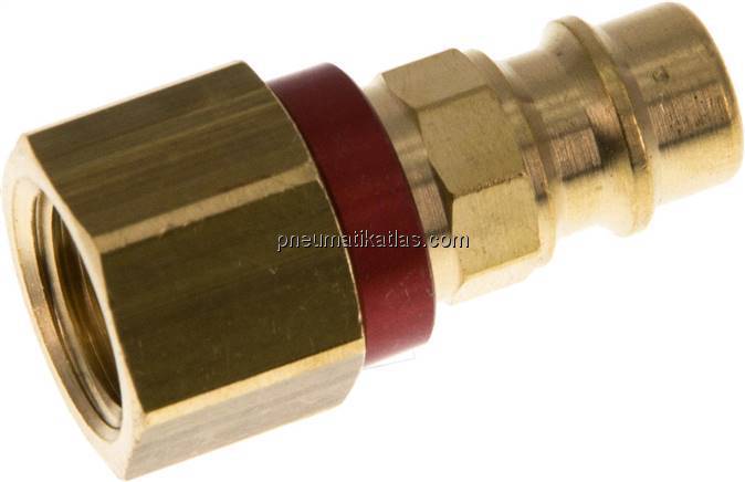 Kupplungsstecker (NW7,2) G 1/4"(IG), rot, Achteck SW12