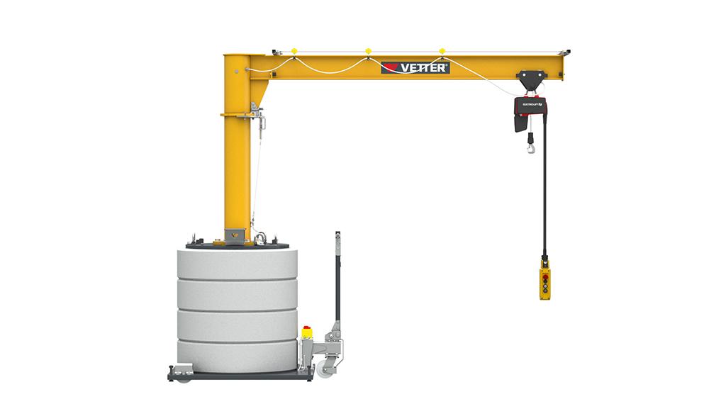 Mobiler Säulenschwenkkran1000kg,2,0m,360 MOBILUS+Elektrokettenzug MOB12-PR10-2,0