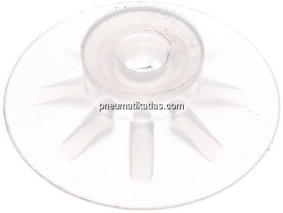 Flachsauger, Stützrippe, P-Serie, Ø 32x2mm, Silikon (50A), transparent