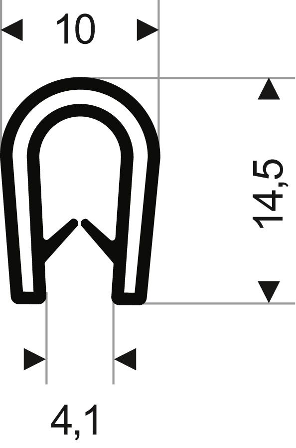 Kantenschutz flexibel rund, schwarz, 10,14,5mm, Klemmbereich 1,0-4,5mm, 50m FORTIS