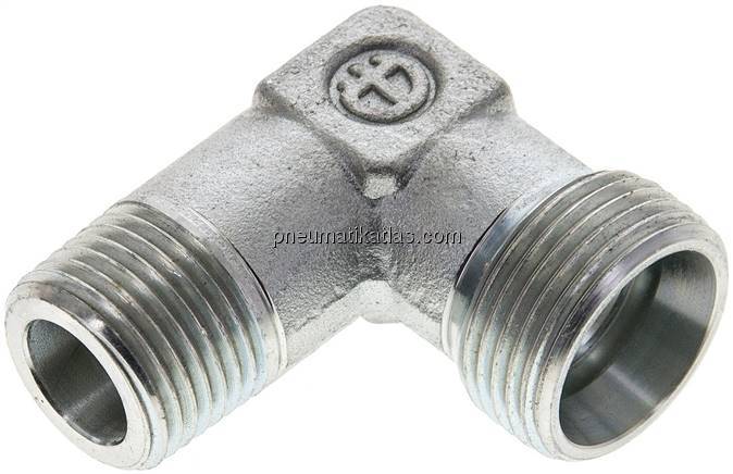 Winkel-Schneidringverschraub. M 18x1,5 (konisch)-15 L (M22x1,5), ohne Mutter & S