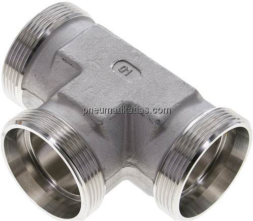 T-Schneidringverschraubung 42 L (M52x2), ohne Mutter & Schneidring, 1.4571