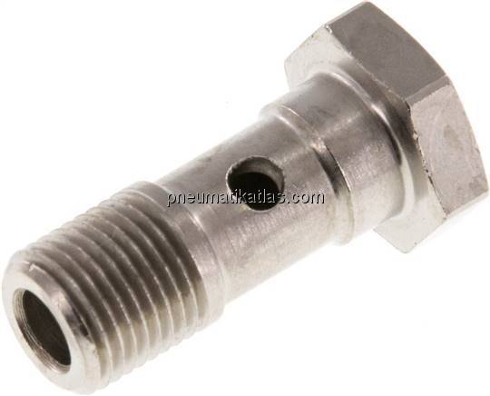 Hohlschraube, 1-fach G 1/8"-24mm, Messing vernickelt