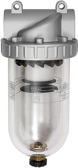 Druckluftfilter BR Standard, G1/2" DN15, BG 3, PC-Behälter, 5µm, RIEGLER