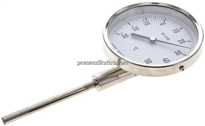 Bimetallthermometer, senkrecht D100/-30 bis +50°C/100mm