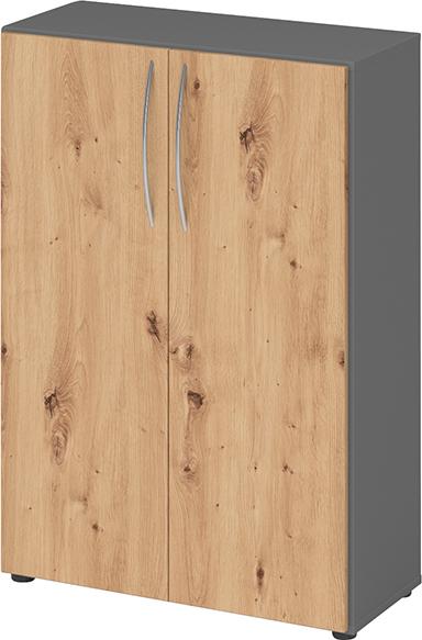 Schrank 4550 BM, 3OH K: Graphit /F: Asteiche 80x34,6x114,4 cm (BxTxH)