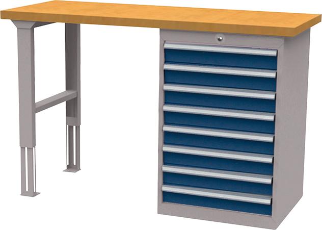 Artikelhauptbild Reihenwerkbank B1500mm 8 Schubladen RAL7035/5010