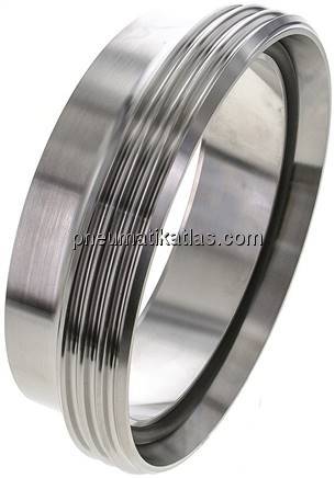 Gewindestutzen (Milchgewinde) Rd 160 x 1/4"-139,7mm, 1.4301 Gewindestutzen (Milchgewinde) Rd 160 x 1/4"-139,7mm, 1.4301