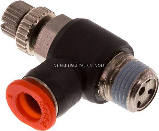 Mini-Winkel-Drosselrückschlagventile R 1/8"-6mm