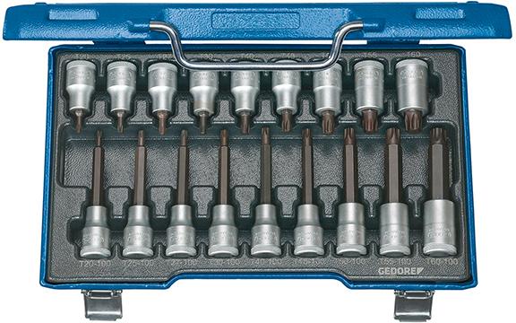 Schraubendrehereinsatz- Satz 1/2" T20 bis T60 18-teilig Gedore Schraubendrehereinsatz- Satz 1/2" T20 bis T60 18-teilig Gedore