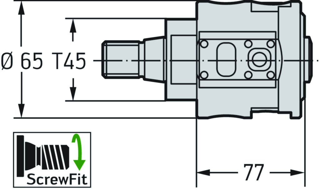 Feinbohrwerkzeug – Grundkörper B4035G.UT45.002-124.Z1