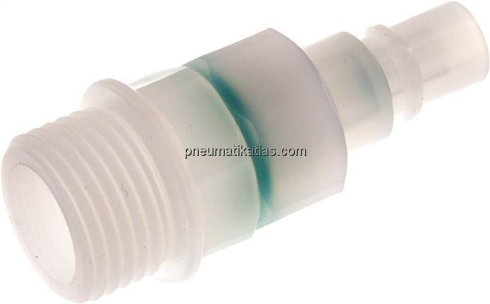 Kupplungsstecker (NW7,2) G 1/2", PVDF absperrend