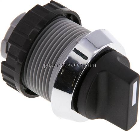Betätigeraufsatz 30mm, Drehschalter, 60° rastend (schwarz)