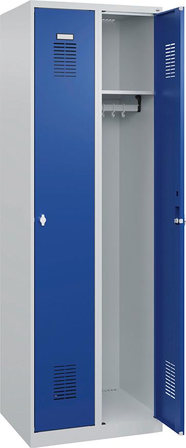 Garderobenschrank FORUM 2 Abteile RAL 7035/5010 Bodenstehend