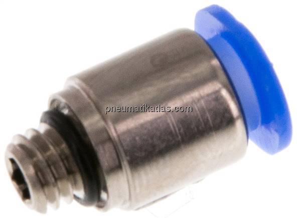 Gerader Steckanschluss M 6-6mm, Mini m. Innensechskt. Gerader Steckanschluss M 6-6mm, Mini m. Innensechskt.