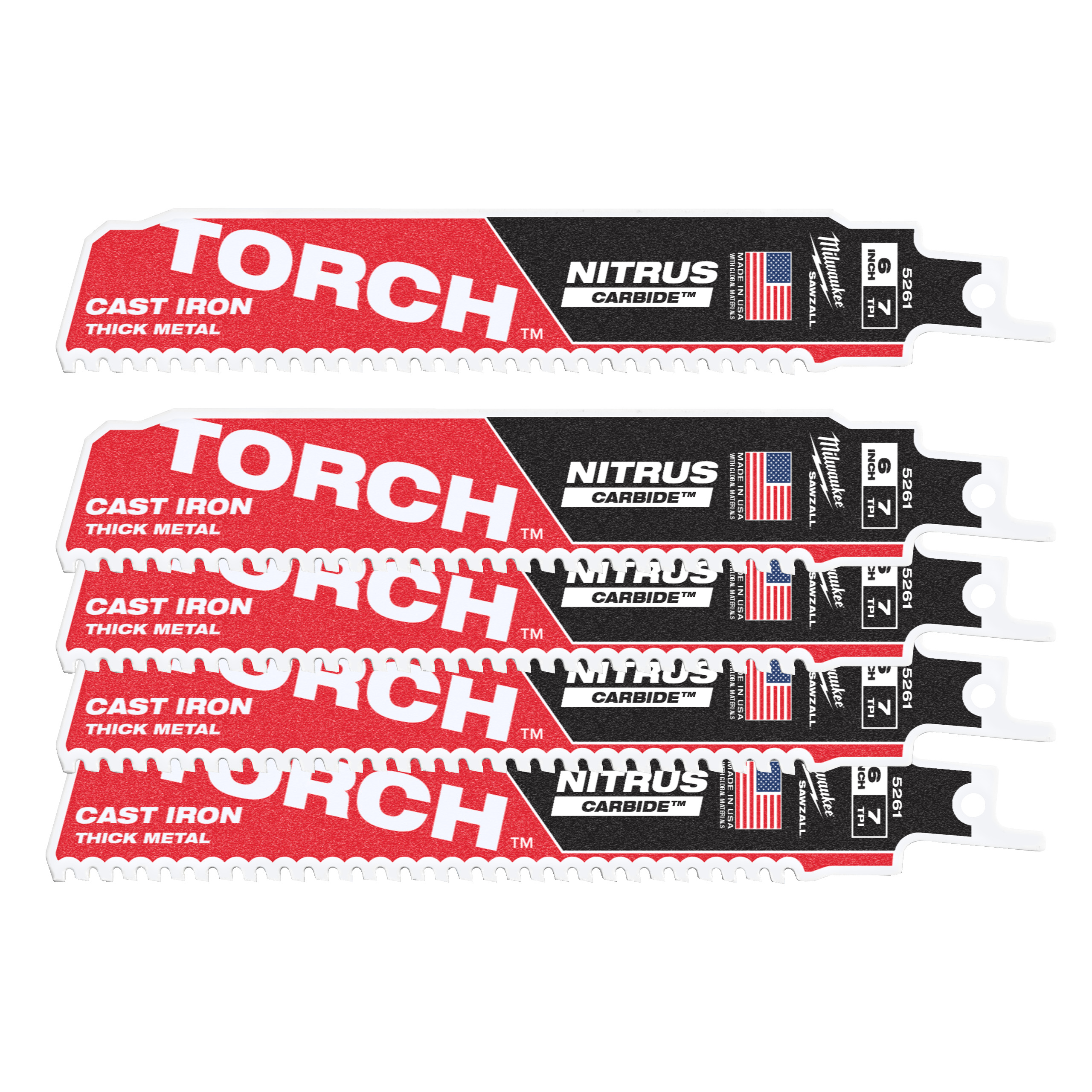 Säbelsägeblatt Metall THE TORCH NITRUS HM bestückt 5er Pack 150 x 3,2 mm (8 TPI)