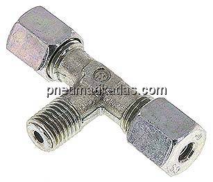 T-Schneidringverschraubung M 12x1,5 (konisch)-6 S (M14x1,5), Stahl verzinkt