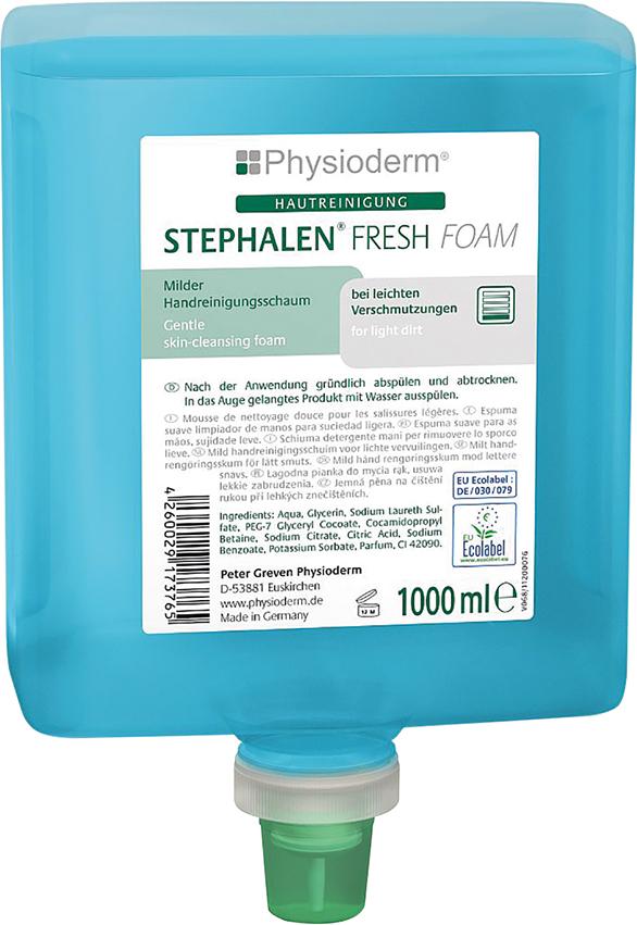 Stephalen Fresh Foam 1000 ml Neptuneflasche Handreingiungsschaum mildPhysioderm