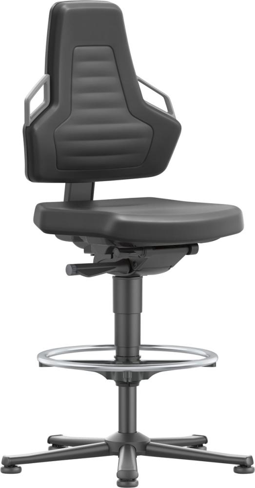 Bimos Arbeitsstuhl Nexxit 3 Griff grau Sitzhöhe 570-820 mm Integral schwarz,Fußring