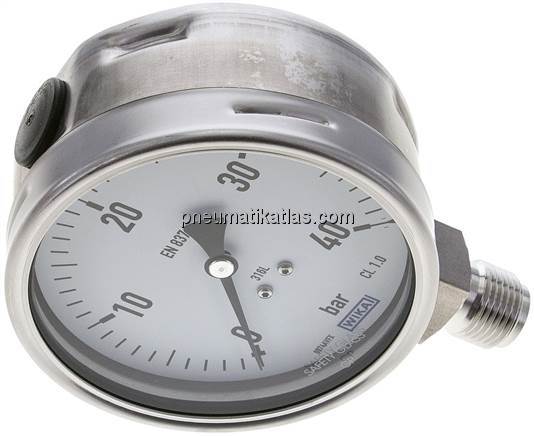 Chemie-Manometer senkrecht, 100mm, 0 - 40 bar