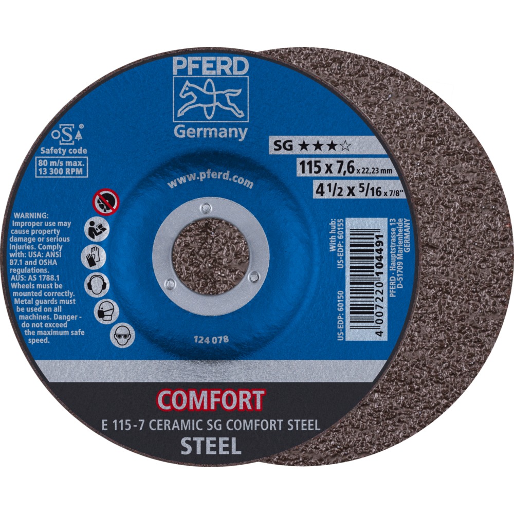 Schruppscheiben E 115-7 CERAMIC SG COMFORT STEEL