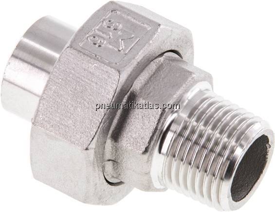 Anschweißverschraubung flach dicht. R 1/2"(AG)-21,3mm