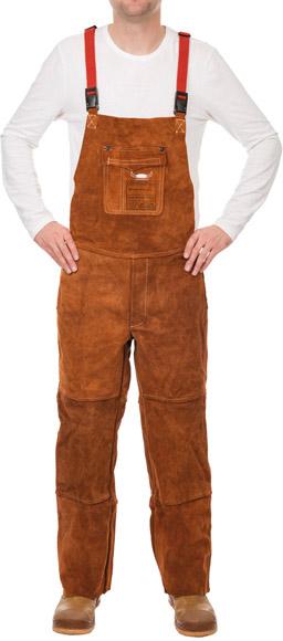 Latzhose Spaltleder, Lava Brown, Gr. XXXXL WELDAS