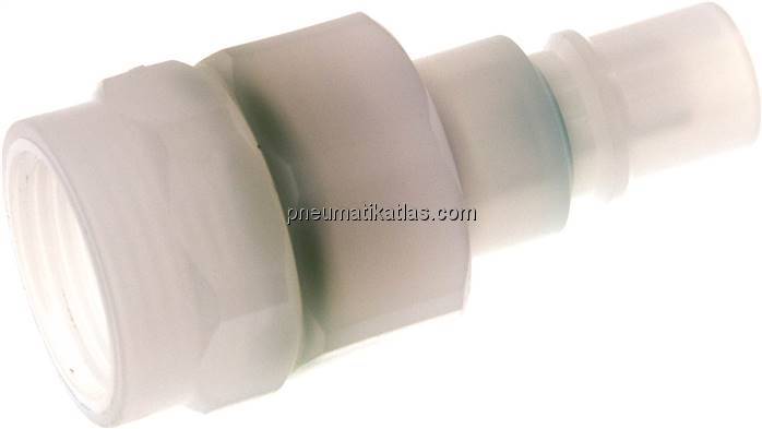 Kupplungsstecker (NW7,2) G 3/8", PVDF absperrend