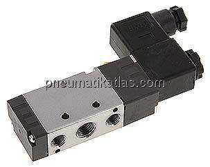 5/2-Wege Magnetventil, G 1/4", Federrückstellung, 24 V DC