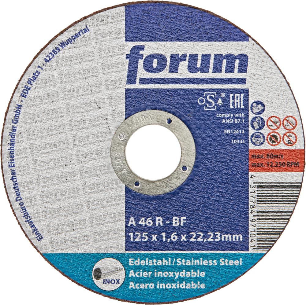 Trennscheibe INOX 125 x 1,6 mm, T41 gerade FORUM