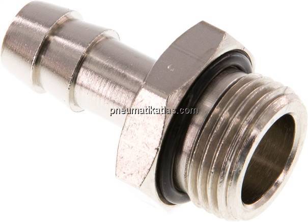 Gewindetülle mit O-Ring G 3/8"-9 (3/8")mm, Messing vernickelt