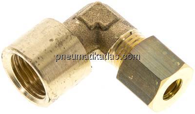 Winkel-Aufschraub-Klemmringverschr. G 1/4"-6 (M10x1)mm, Messing