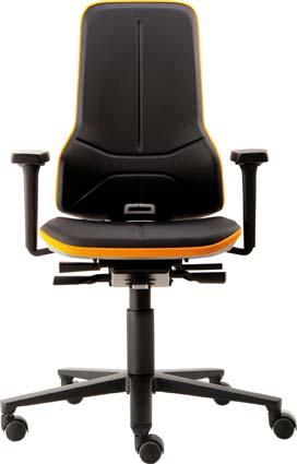 Bimos Arbeitsstuhl Neon orange,ohne Polster Sitzhöhe 450-620 mm mit Rollen