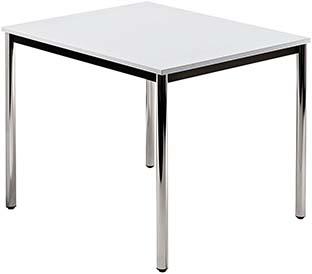 Bespr.-tisch 80 x 80 lichtgrau/Chrom