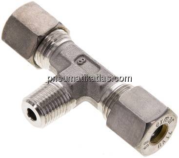 T-Schneidringverschraubung R 1/4"-8 S (M16x1,5), Klemmring 1.4571 (NC)