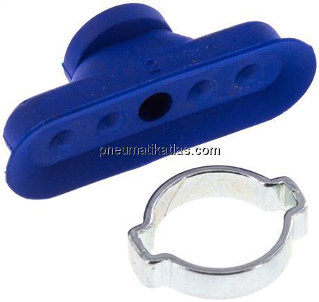 Ovalsauger, 36 x 12mm, Hub 2mm, PUR (65A), blau