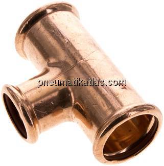 Pressfitting, T-Stück, 35x28mm innen, Kupfer / Kupferlegierung