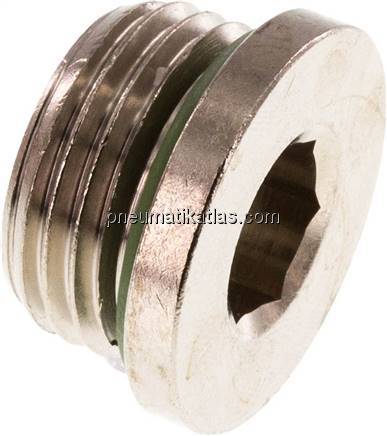 Verschlussstopfen Innenskt. G 1/2", Messing vernickelt