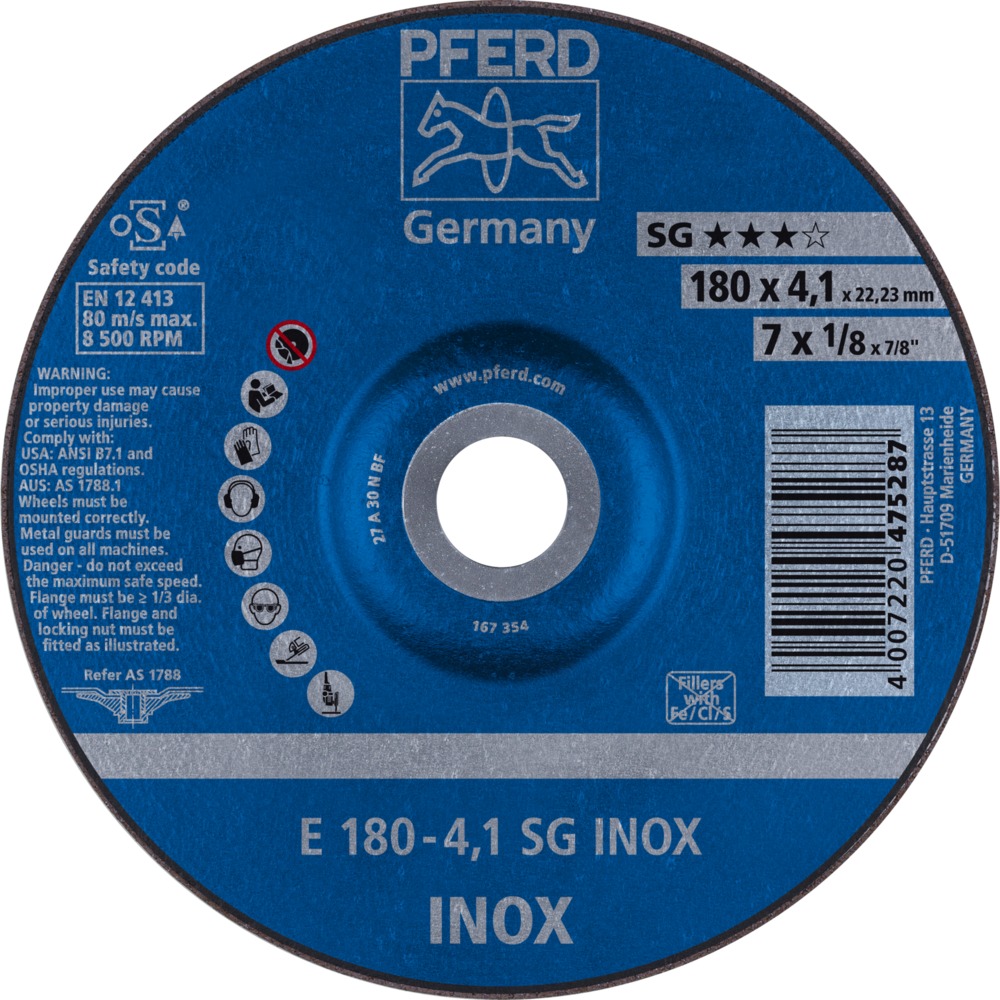 Schruppscheiben E 180-4,1 SG INOX