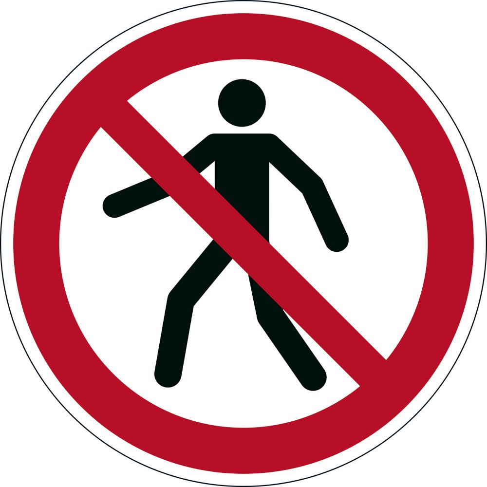 Sicherheitskennzeichen Für Fußgänger verboten D 430 mm, selbstklebend