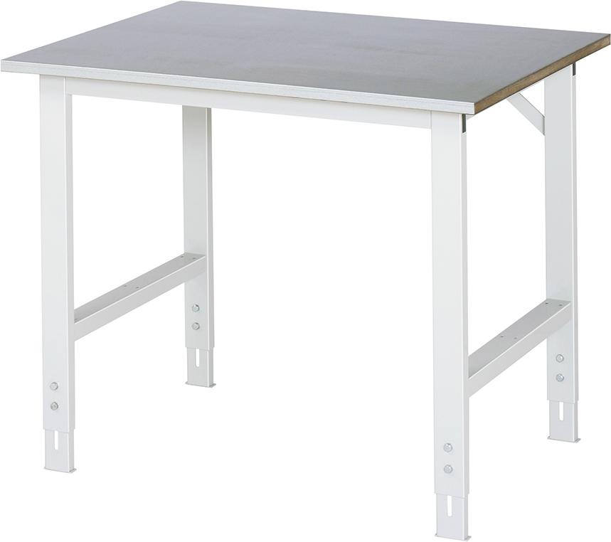 Arbeitstisch Tom - Stahlblechbelag-Platte B1000xT 800xH760-1080mm Stahlblechbelag-Platte