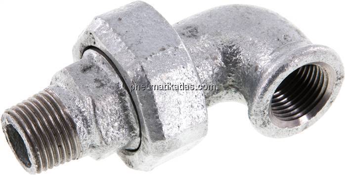 Winkel-Verschraubung flach dichtend Rp/R 1/2"(IG/AG)