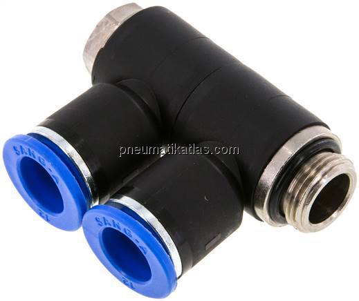 Steck-Mehrfachverteiler, 2-fach G 3/8"-12mm, IQS-Standard