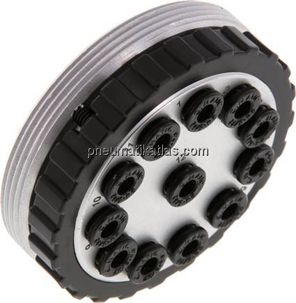 Mehrfachkupplung 12x 4mm Schl.,Muffe, rund