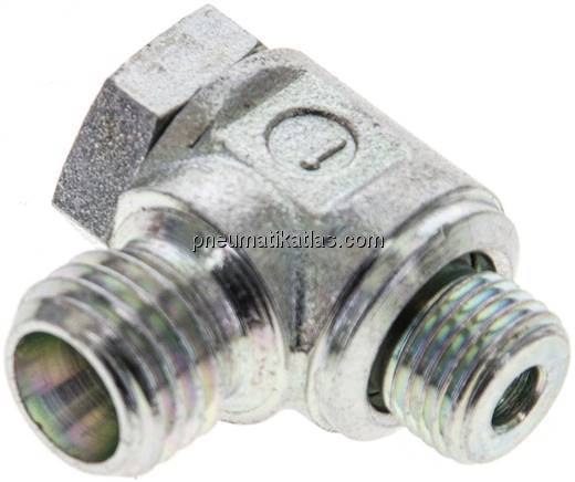 Winkel-Schwenkverschraubung M 10x1-6 L (M12x1,5), ohne Mutter & Schneidring, Sta